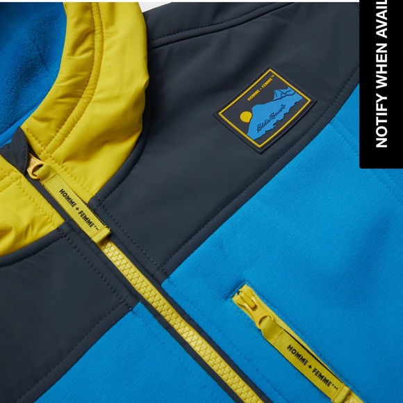 NEW Men’s Eddie Bauer x Homme Femme Collab Fleece Outback Blue Hoodie Jacket NWT - Picture 2 of 14